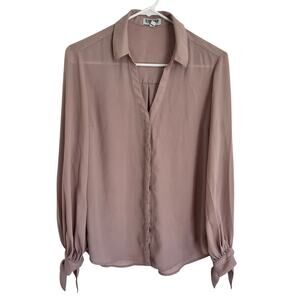 Express Portofino Shirt Blouson Tie Sleeve Mauve M